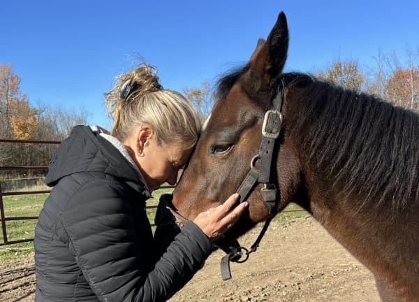 Kathy with a horse